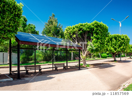 Eco-friendly solar bus stop Eco-friendly solar bus stop 11857569