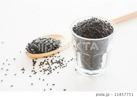 Amount of black sesame on white background Amount of black sesame on white background 11857751