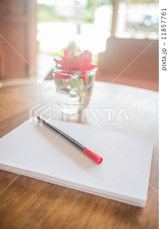 Romantic work table with rose 11857761