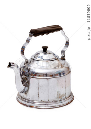 Old vintage tea kettle on white background Old vintage tea kettle on white background 11859609