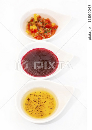 sauces on a white background in the restaurant 11860048