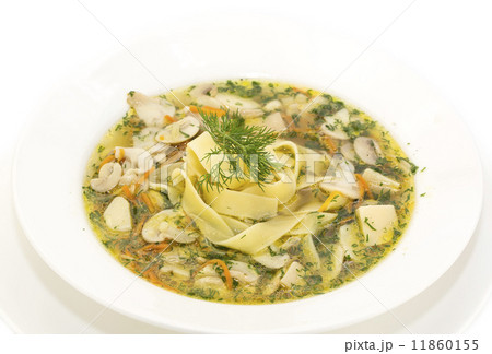 soup of vegetables and mushrooms in a restaurant 11860155