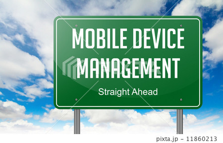 Mobile Device Management on Highway Signpost. Mobile Device Management on Highway Signpost. 11860213