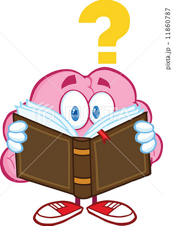 Surprised Brain Character Reading A Book With Question Mark Surprised Brain Character Reading A Book With Question Mark 11860787