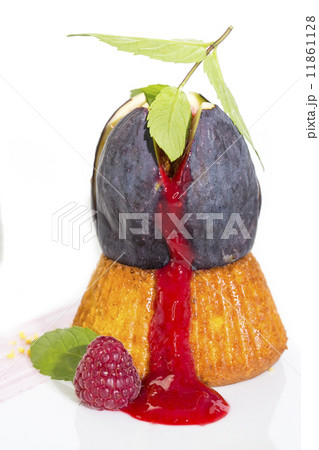 fig dessert on a white background in restaurant fig dessert on a white background in restaurant 11861128