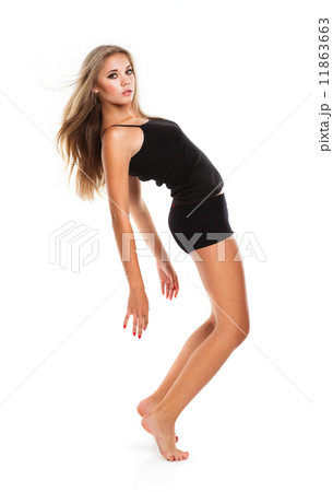Young athletic girl on white background Young athletic girl on white background 11863663