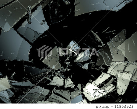 Glass Shattered and broken on black Glass Shattered and broken on black 11863923
