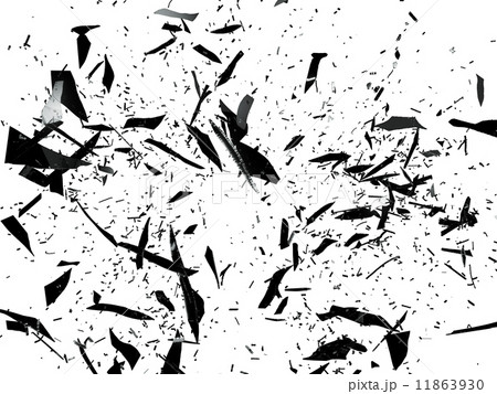 Pieces of black Shattered glass on white 11863930