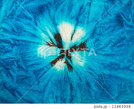 Blue crumpled handmade paper texture with floral pattern Blue crumpled handmade paper texture with floral pattern 11863938
