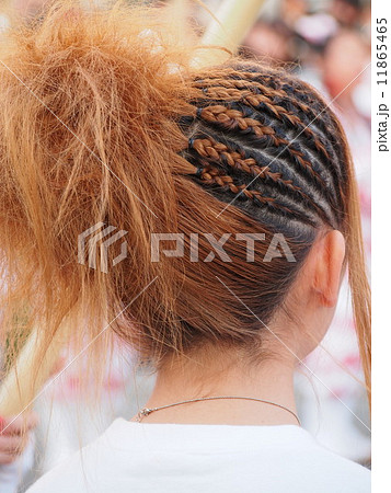 女性の後ろ髪の写真素材