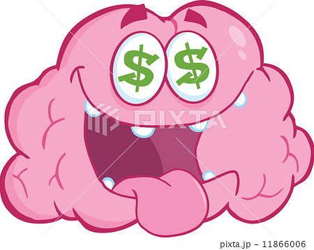 Money Loving Brain Cartoon Character 11866006