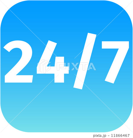 24/7 nonstop time blue icon 24/7 nonstop time blue icon 11866467