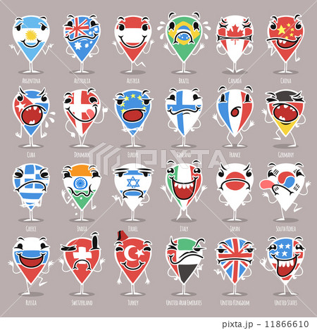 Set of Cartoon Map Pointers With Expressions Set of Cartoon Map Pointers With Expressions 11866610