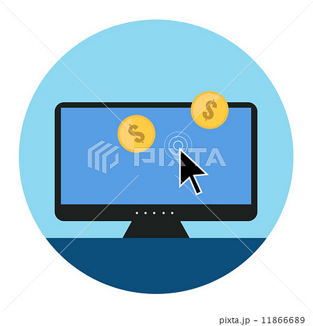 Pay Per Click Icon. Flat style illustration. Pay Per Click Icon. Flat style illustration. 11866689