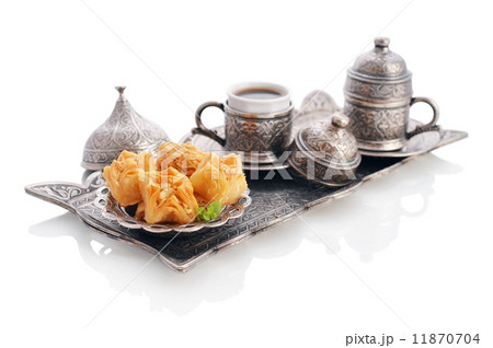 Turkish baklava with coffee 11870704