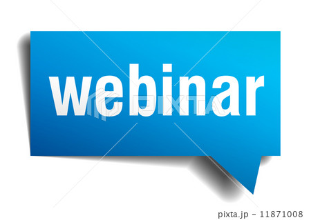 Webinar blue 3d realistic paper speech bubble isolated on white Webinar blue 3d realistic paper speech bubble isolated on white 11871008