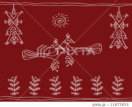Folk Snake, Tribal Design, Motif, Wall Painting 11875853