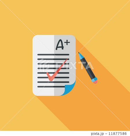 A plus grade in the notebook,flat icon with long shadow,eps10 11877586