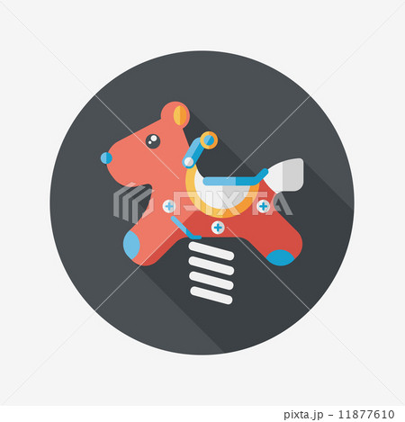 playground toy horse flat icon with long shadow playground toy horse flat icon with long shadow 11877610