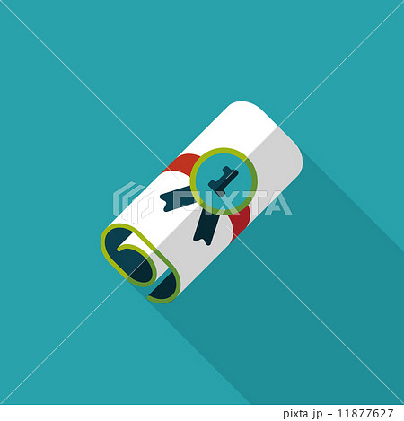 diploma flat icon with long shadow,eps10 11877627