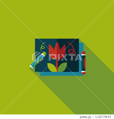 crayons drawing flat icon with long shadow,eps10 crayons drawing flat icon with long shadow,eps10 11877645