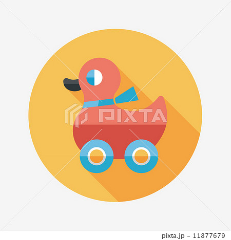 duck toy flat icon with long shadow,eps10 11877679