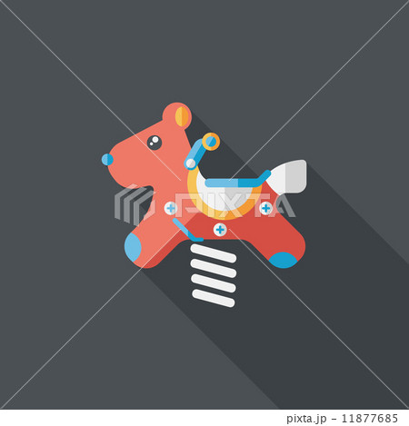playground toy horse  flat icon with long shadow 11877685