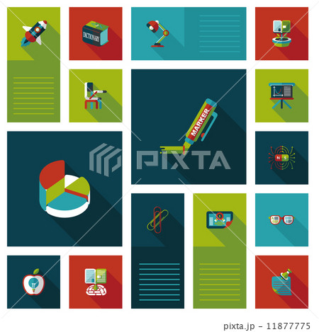 back to school flat ui background,eps10 11877775