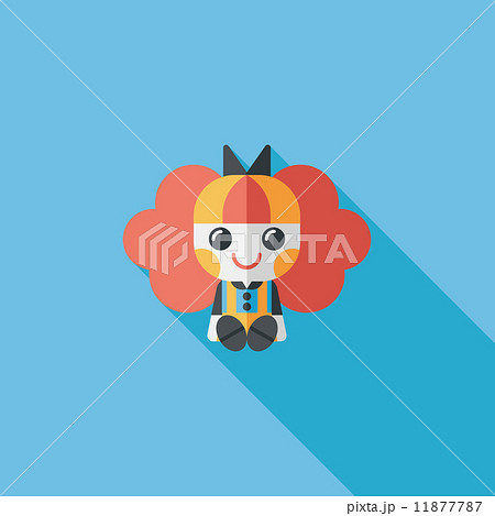 girl doll toy flat icon with long shadow,eps 10 11877787