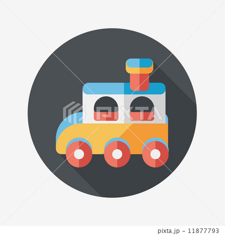 Train toy flat icon with long shadow,EPS 10 11877793