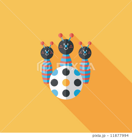 Bowling toy flat icon with long shadow,eps10 11877994