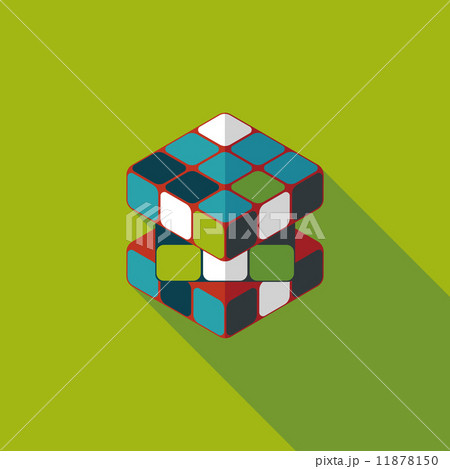 toy cube flat icon with long shadow,eps10 11878150