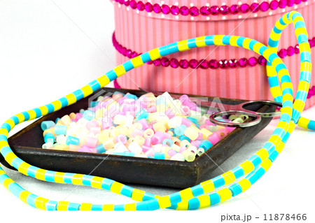 Pixel Beads with Phone Charger on white background 11878466