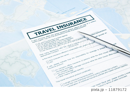 travel insurance form on world map 11879172
