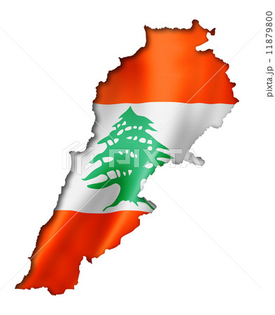 Lebanese flag map 11879800