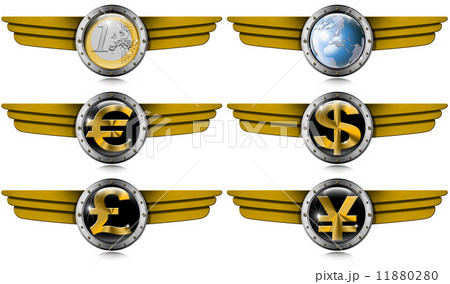 Euro Dollars Pound Yen Metal Wings 11880280