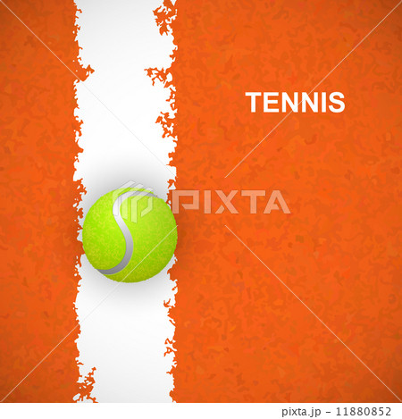 Tennis ball on court. Vector - Stock Illustration [11880852] - PIXTA