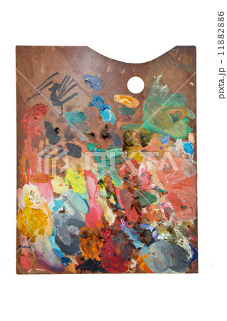 palette with oil paint palette with oil paint 11882886