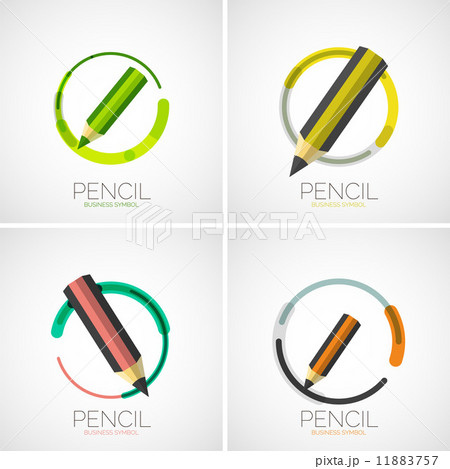 Pencil icon set, company logo, minimal design 11883757