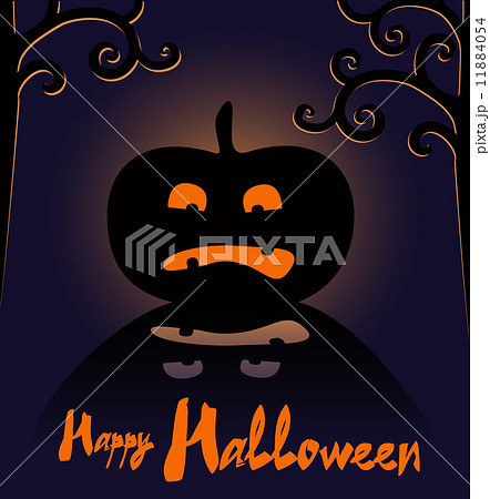 Happy Halloween card with pumpkin. Happy Halloween card with pumpkin. 11884054