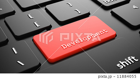 Development on Red Keyboard Button. Development on Red Keyboard Button. 11884055