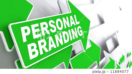 Personal Branding on Green Direction Sign. 11884077
