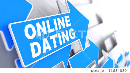 Online Dating on Blue Direction Arrow Sign. 11884080