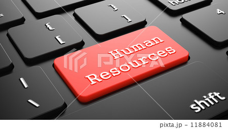 Human Resources on Red Keyboard Button. 11884081