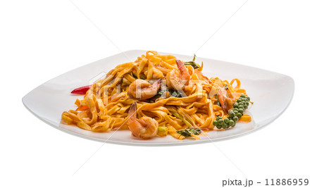 Fried noodles with shrimps 11886959