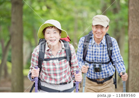登山をするシニア夫婦 登山をするシニア夫婦 11889560