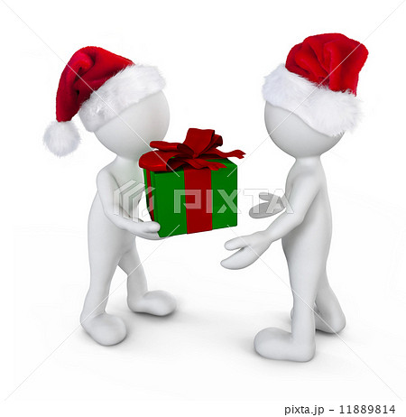 Santa boy giving gift Santa boy giving gift 11889814
