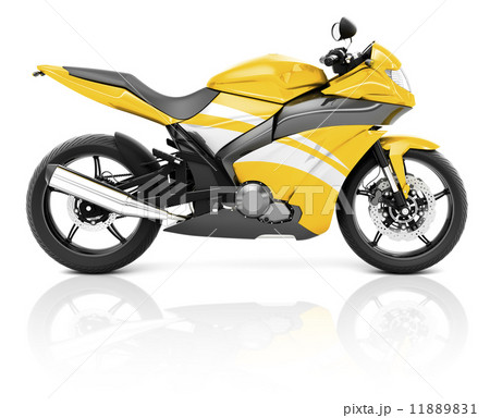 3D Image of a Yellow Modern Motorbike 11889831