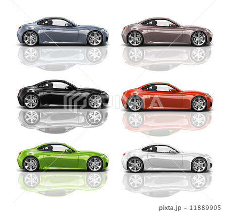 Collection of Multicolored 3D Modern Cars 11889905
