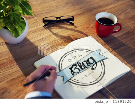 Businessman Brainstorming About Blogging Businessman Brainstorming About Blogging 11891220